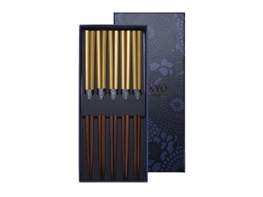 TOKYO DESIGN STUDIO Chopstick, set 5 coppie di bacchette, gold