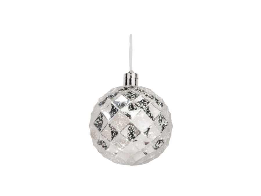 BRANDANI GIFT GROUP S.A.S. Christmas decoration rombi con led, Ø 15 cm, argento, plastica