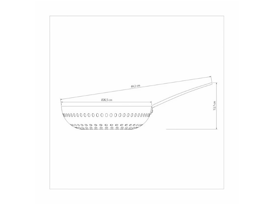 TRAMONTINA Churrasco Griglia Wok Forata in Alluminio Anodizzato con Manico, 26 cm