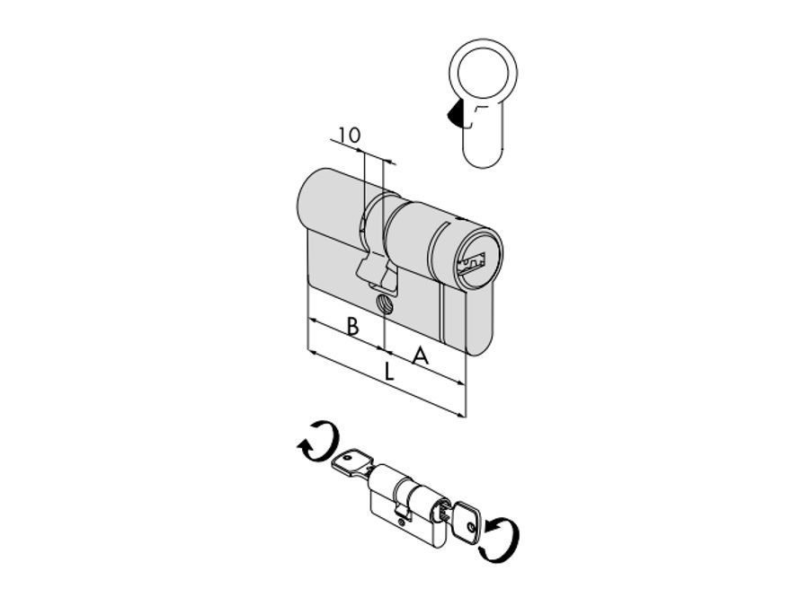 CISA CILINDRO COD. 0M3T1 17 0 12 ASTRAL TEKNO PRO