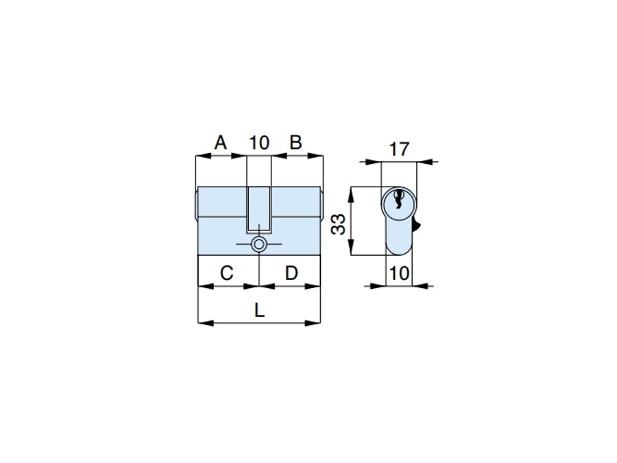 MG SERRATURE CILINDRO DOPPIO 23x10x37 mm