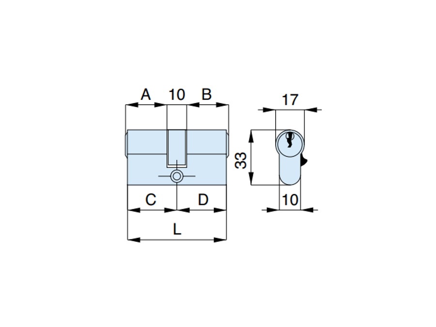 MG SERRATURE CILINDRO DOPPIO 27x10x77 mm