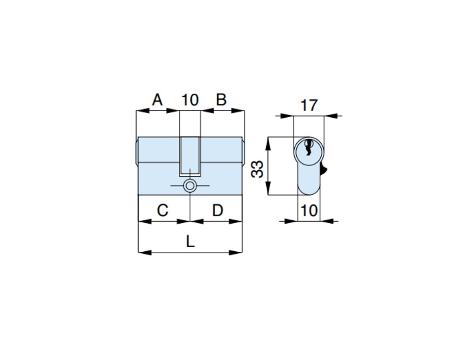 MG SERRATURE CILINDRO DOPPIO 47x10x47 mm