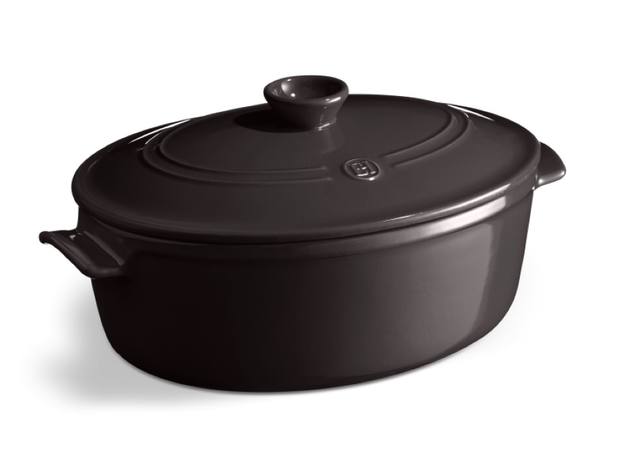 EMILE HENRY-EMILE & CO Cocotte ovale, fusain, 6 lt