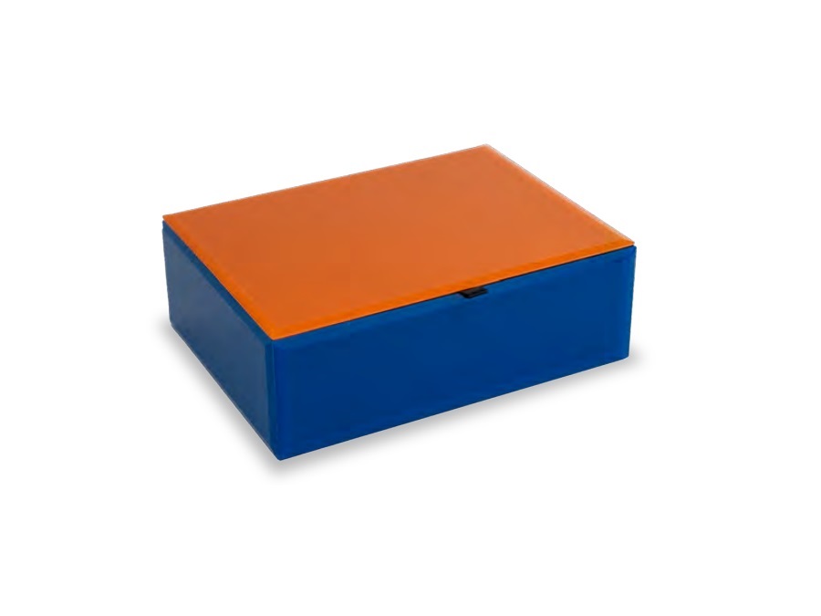 WD LIFESTYLE Cofanetto in vetro arancio 20x15x7 cm
