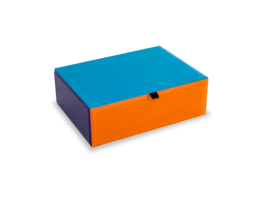 WD LIFESTYLE Cofanetto in vetro azzurro 20x15x7 cm