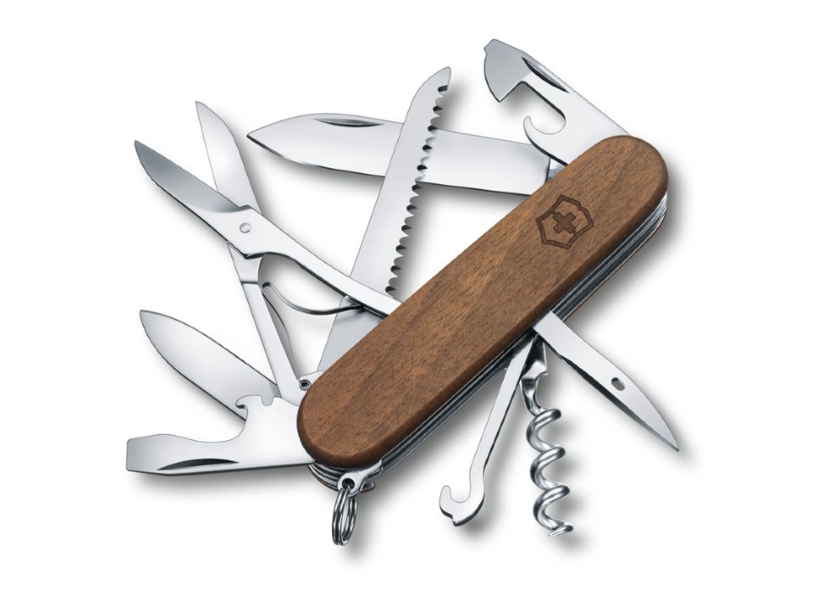 VICTORINOX Coltellino m/uso huntsman wood 91 mm, noce