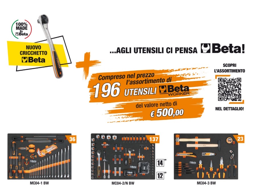 BETA UTENSILI Combinazione arredo officina C45PRO X, con 196 utensili