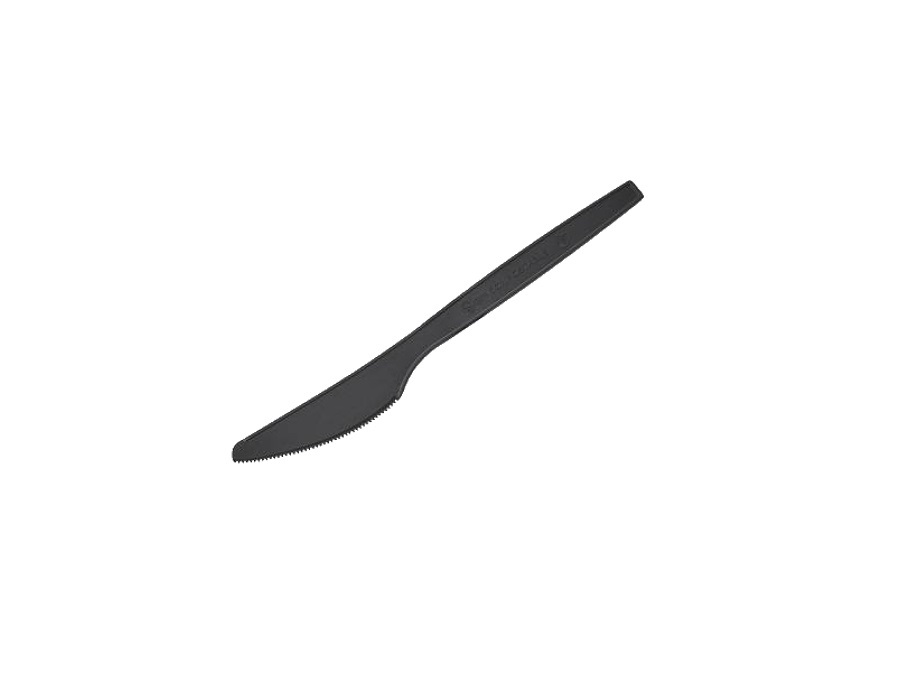 LEONE Confezione 50 coltelli in CPLA nero - 16 cm
