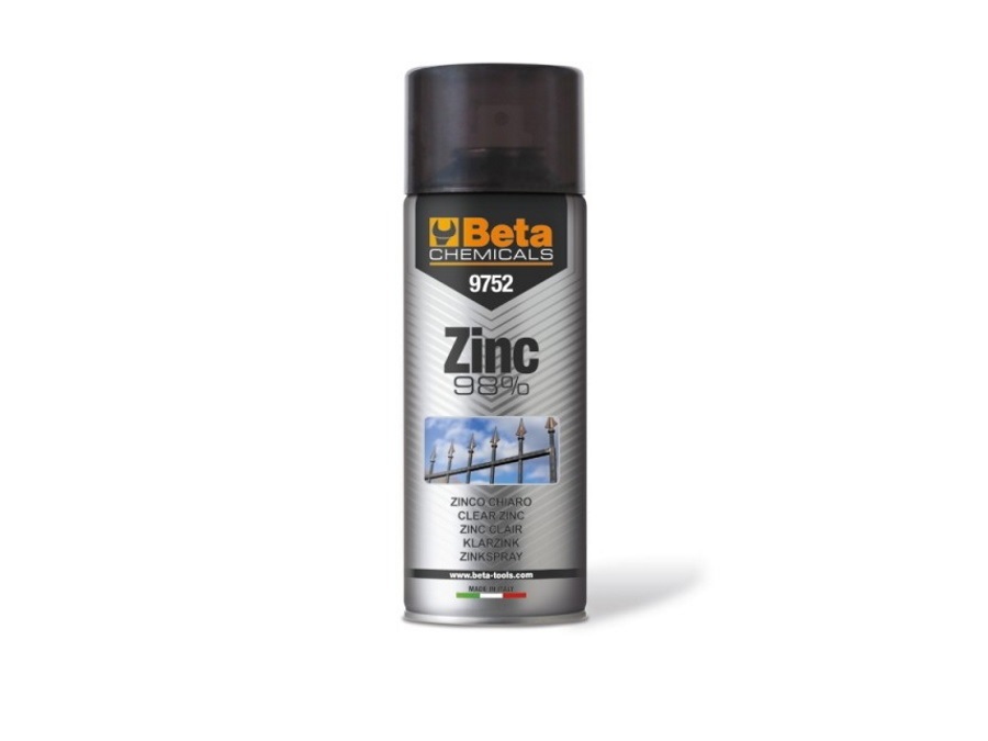 BETA UTENSILI Confezione da 12 spray Zinco chiaro 9752, Zinc 98%, 400 ml