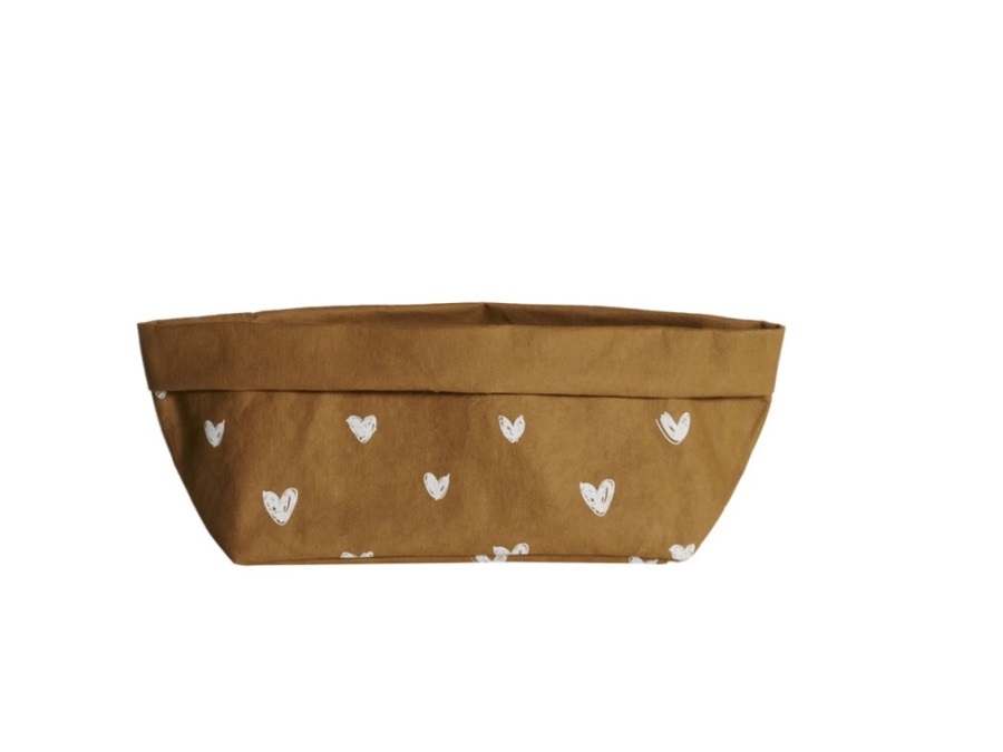 SIMPLE DAY LIVING & LIFESTYLE Contenitore in cellulosa Tappezzeria Cuori 15x15