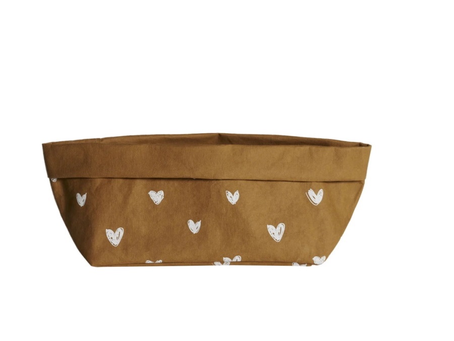 SIMPLE DAY LIVING & LIFESTYLE Contenitore in cellulosa Tappezzeria Cuori 24x12