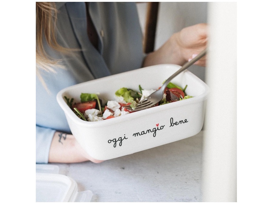 SIMPLE DAY LIVING & LIFESTYLE Contenitore in gres taglia L oggi mangio bene