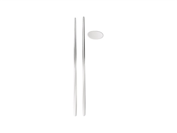 FRATELLI GUZZINI S.P.A. Coppia bacchette con supporti my fusion, bianco/argento, set 2 pz