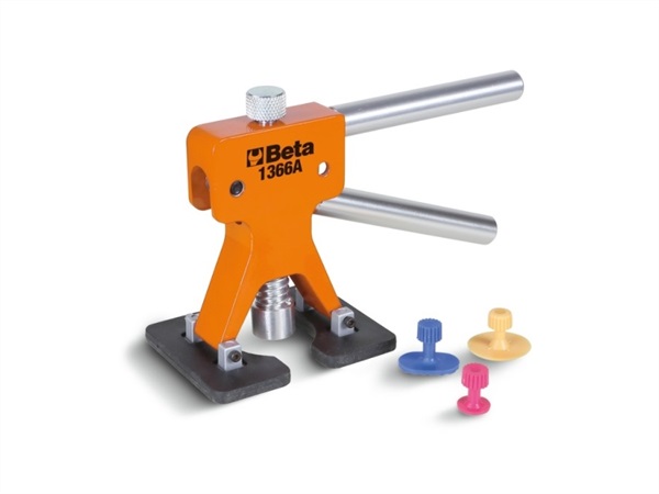 BETA UTENSILI Attrezzo levabolli con kit di 19 funghetti di plastica Da utilizzare con colla a caldo per superfici verniciate 1851VK-12V - 1366A