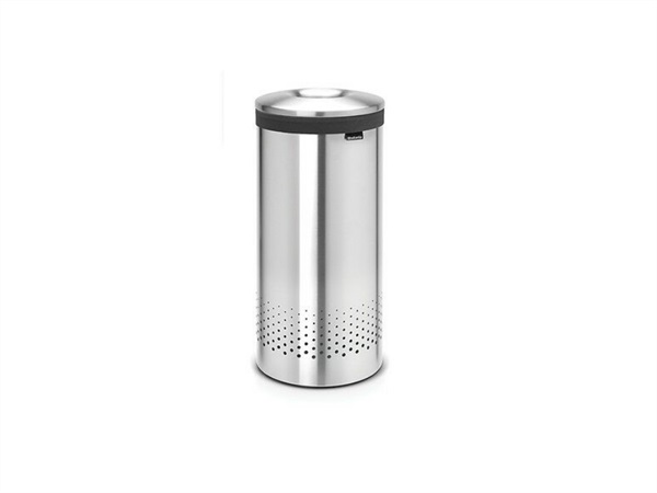 BRABANTIA Portabiancheria, 60 litri, coperchio in acciaio, inox satinato