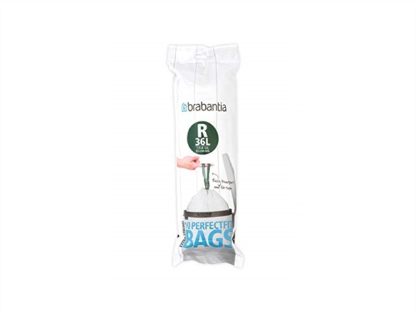 BRABANTIA Sacchi spazzatura brabantia bin liner cod. r, 36l(69,4x62 cm), bianco, rotolo da 10 sacchetti