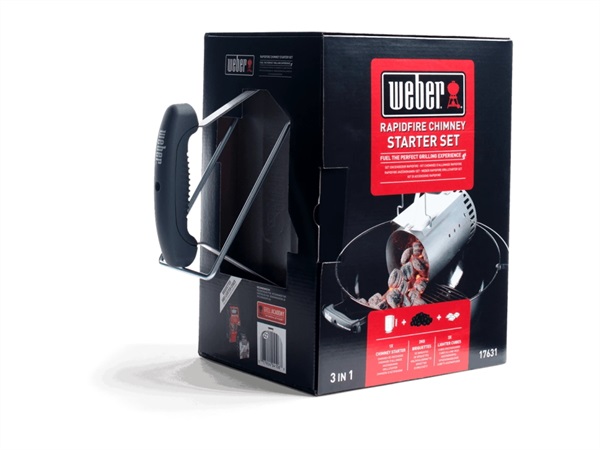 WEBER Kit ciminiera di accensione Weber® + 2 kg bricchetti + 6 cubetti accendifuoco