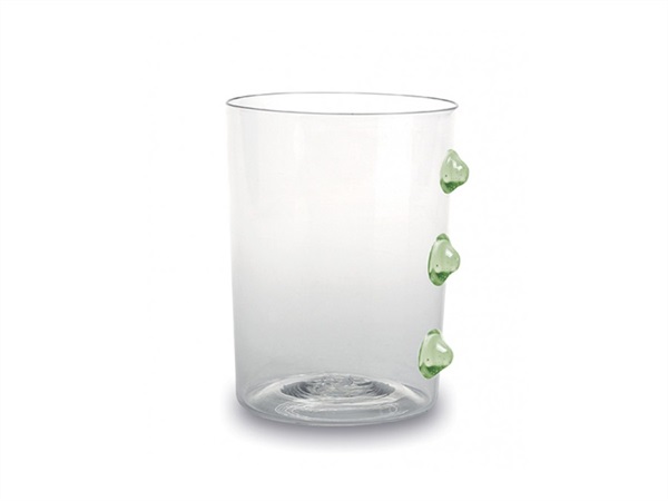 ZAFFERANO S.R.L. Petoni, Bicchiere tumbler trasparente/verde