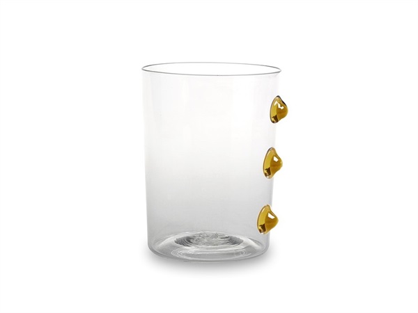 ZAFFERANO S.R.L. Petoni, Bicchiere tumbler trasparente/giallo oro