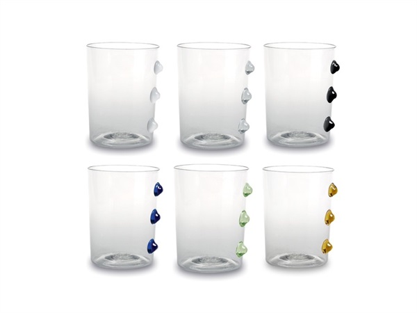 ZAFFERANO S.R.L. Petoni, set 6 bicchieri tumbler colori assortiti