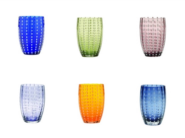 ZAFFERANO S.R.L. Perle, set 6 bicchieri tumbler colori assortiti