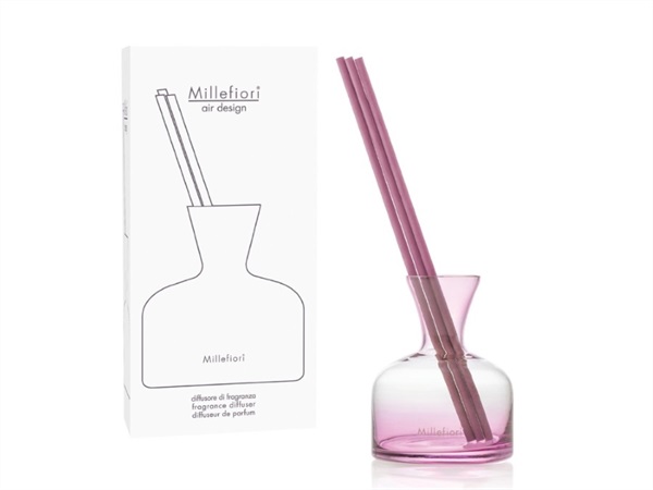 MILLEFIORI DIFFUSORE A BASTONCINI in vetro - new air design vase, trasparente/rosa