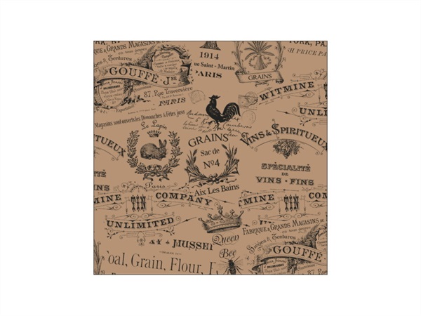 LEONE Carta antigrasso rettangolare "Vintage", 33 x 32,5 cm, 500 pezzi