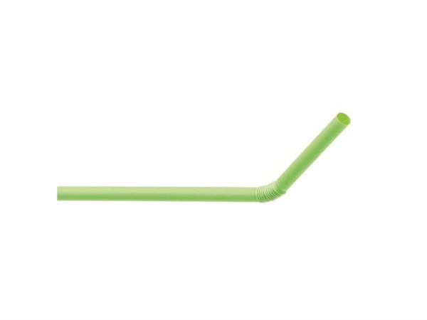 Cannucce bio pla pieghevoli, verde, 24 cm x 5 mm, 500 pezzi