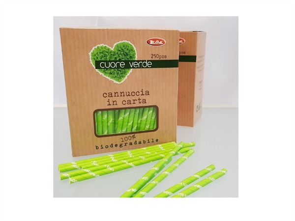 LEONE Cannucce carta Bio verde, 250 pezzi