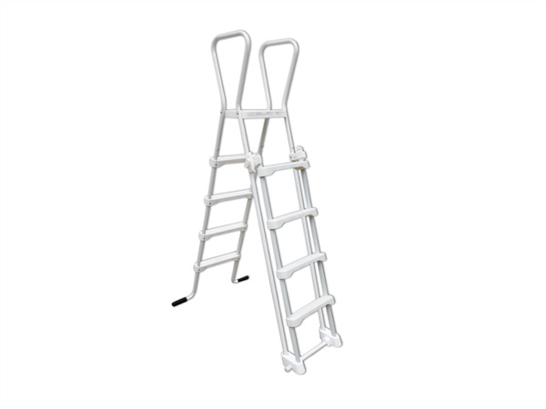 SCALETTA SAFE con parte frontale estraibile 4 + 4 scalini + piattaforma + blocchi di sicurezza