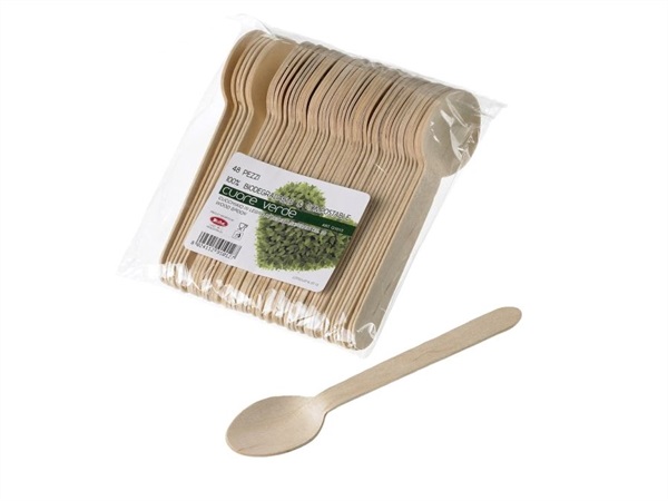LEONE Cucchiaio in legno, 16 cm, 48 pezzi