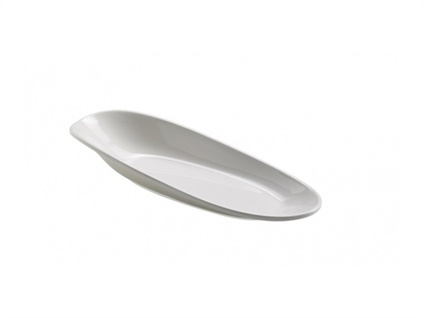 LEONE Piatto ovale melamina, bianco, 28x10x4h cm