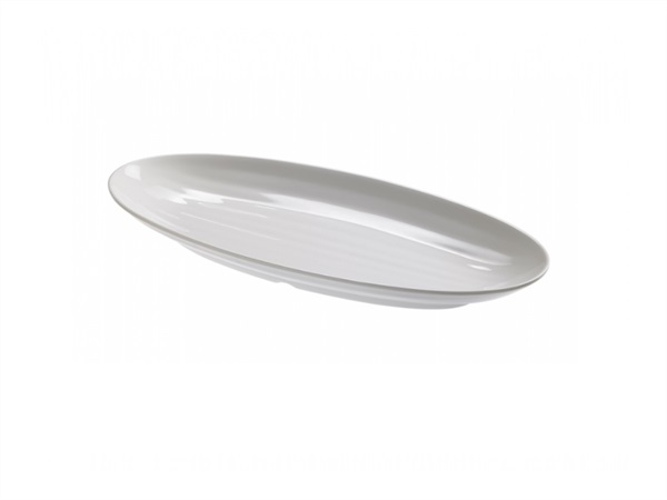 LEONE Vassoio ovale melamina, bianco, 49.5x23x5h cm