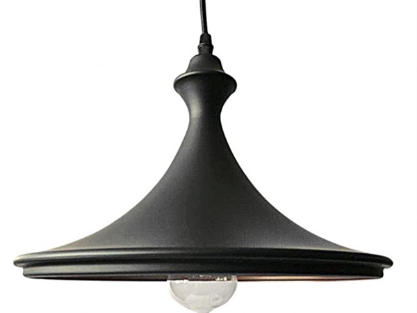 DISRAELI HOME DECOR Lampadario tondo in ferro nero, 1 lume 32x15x27 cm
