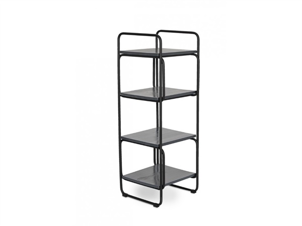 Scaffalatura in ferro verniciato nero, 4 piani 32x34x92 cm