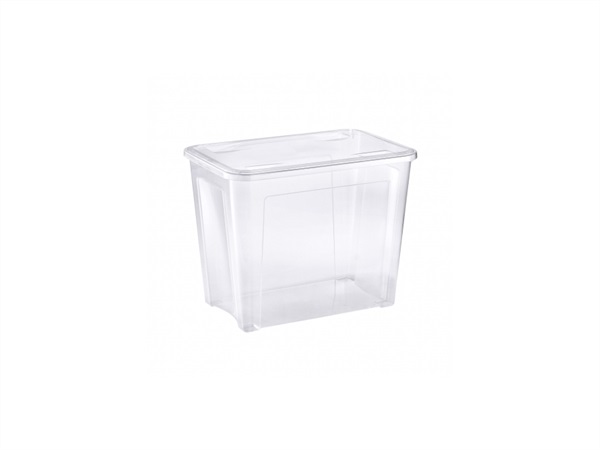 TONTARELLI Combi box con coperchio a scatto, trasparente, 67 L