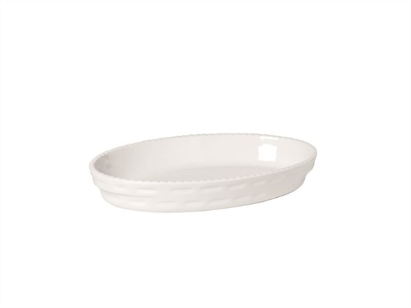 TABLE TOP PORCELLANE SAS Pirofila ovale in porcellana bianca, impilabile