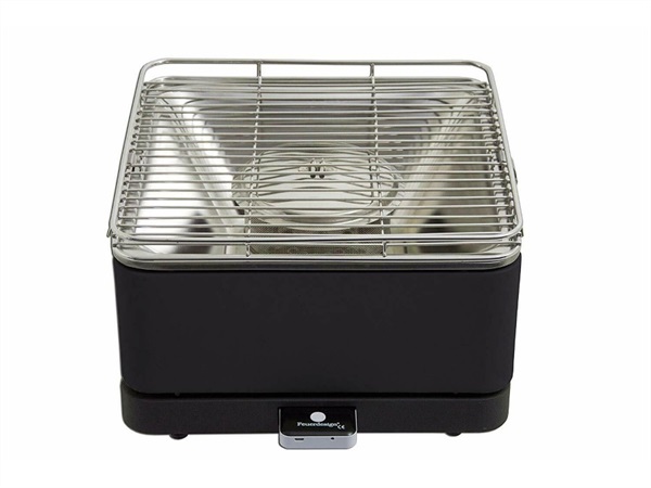 Barbecue da tavola Feuerdesign Teide Grill 34x34 cm con pinza, black