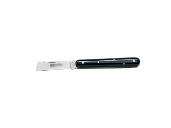 AUSONIA Coltello innesto lama al carbonio manico in finto corno cm 17