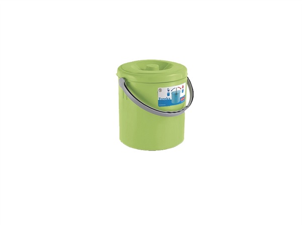 STEFANPLAST S.P.A. Pattumiera eureka con coperchio, 10 Lt, verde primavera