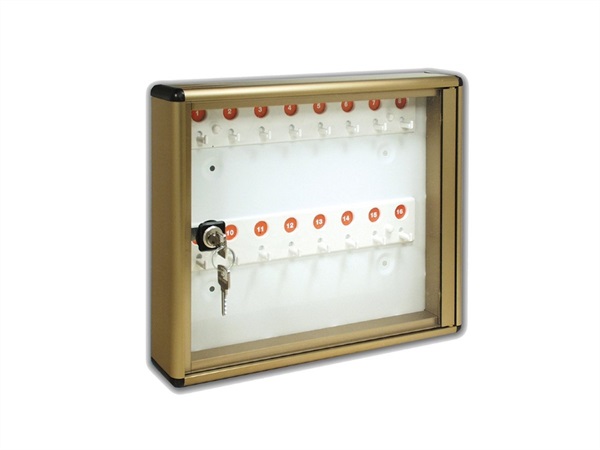 ALUBOX Bacheca con 16 ganci per chiavi color bronzo - Alubox
