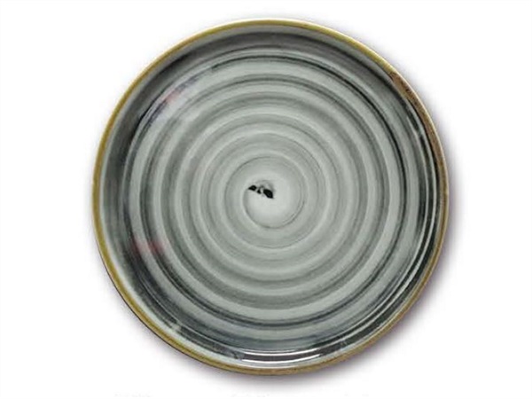 SATURNIA Circus spirale nero, linea napoli,Piatto pizza 33 cm