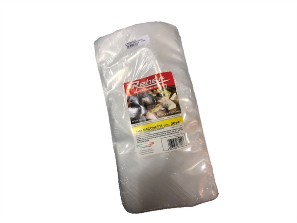 REBER S.R.L. Sacchetti goffrati per sottovuoto, 20x40 cm, 100 pezzi