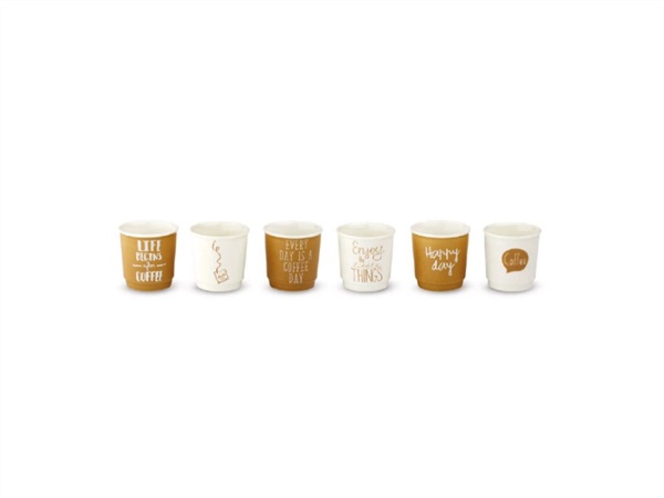 WD LIFESTYLE set di 6 tazzine 100ml new bone china - wdlifestyle