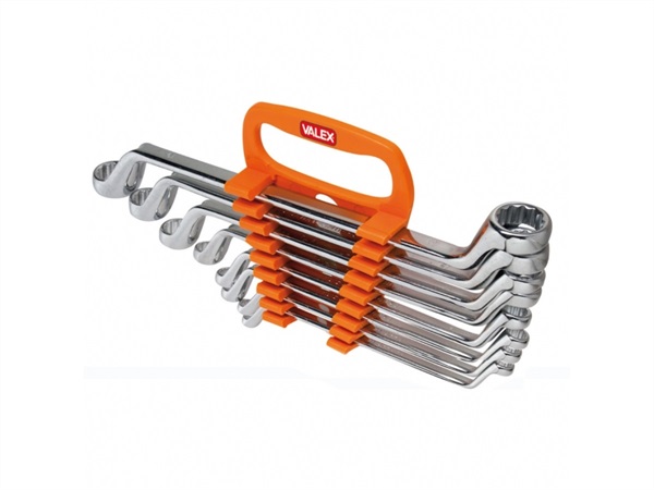VALEX Chiavi poligonali doppie curvate serie 8 pezzi crv