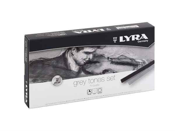FILA Pastelli Lyra Grey Tones - Set di 12 pastelli in tonalità di grigio