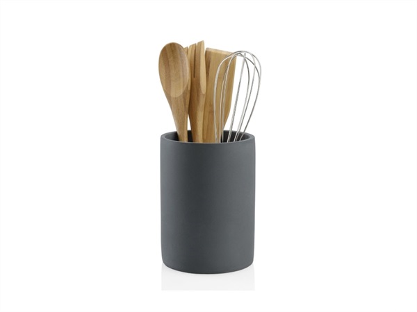 Porta utensili da cucina in cemento grigio