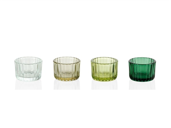 Portacandele in vetro, 4 pezzi colori assortiti