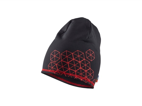 BLÅKLÄDER ITALIA SRL BEANIE IN PILE "MULTI PRINT" LIMITED NERO/ROSSO